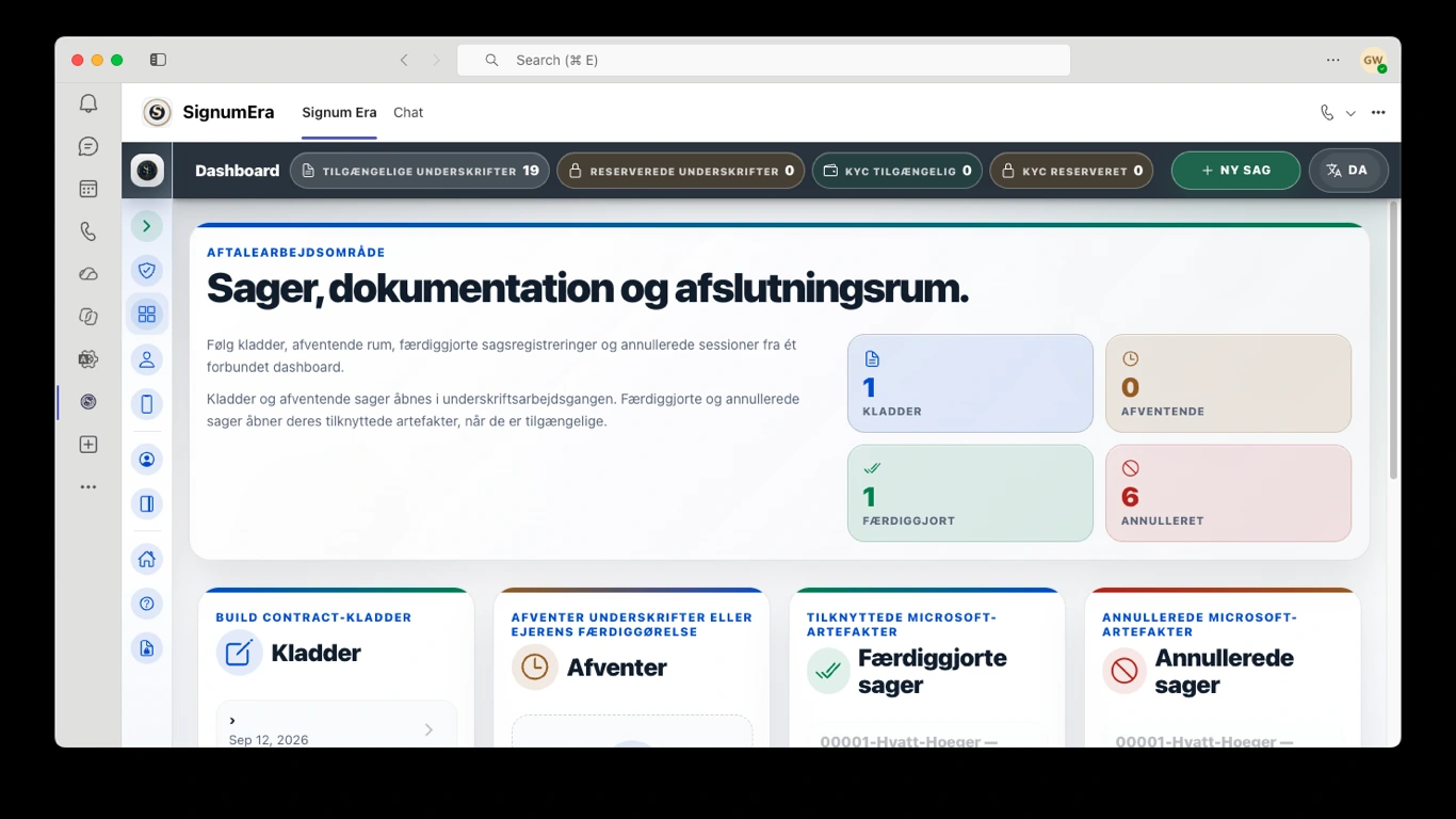SignumEra Teams — En signatur er en handling. En ceremoni er den kontrollerede kontekst, der gør handlingen forsvarlig.