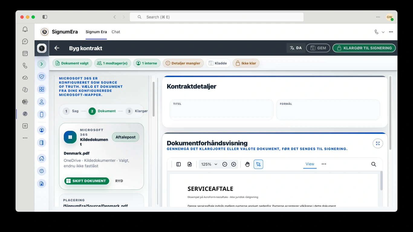 SignumEra Teams — Én autoritativ ceremonitilstand på tværs af live og asynkron signering.