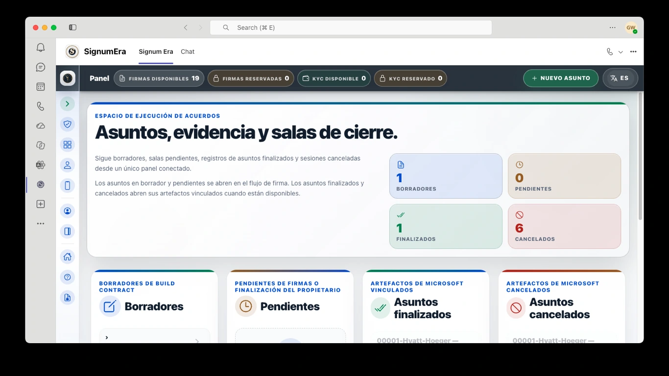 SignumEra Teams — Una firma es una acción. Una ceremonia es el contexto controlado que hace defendible esa acción.