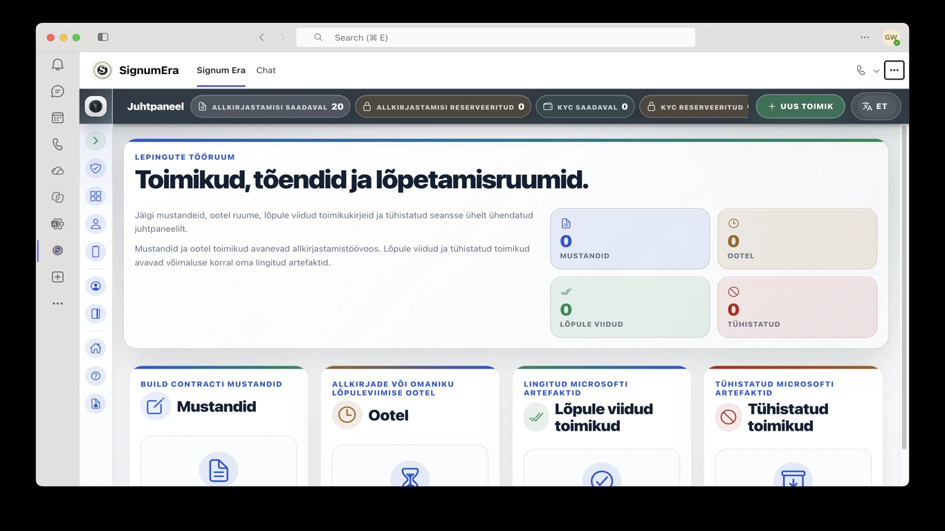 SignumEra Teams — Allkiri on toiming. Tseremoonia on kontrollitud kontekst, mis muudab toimingu kaitstavaks.