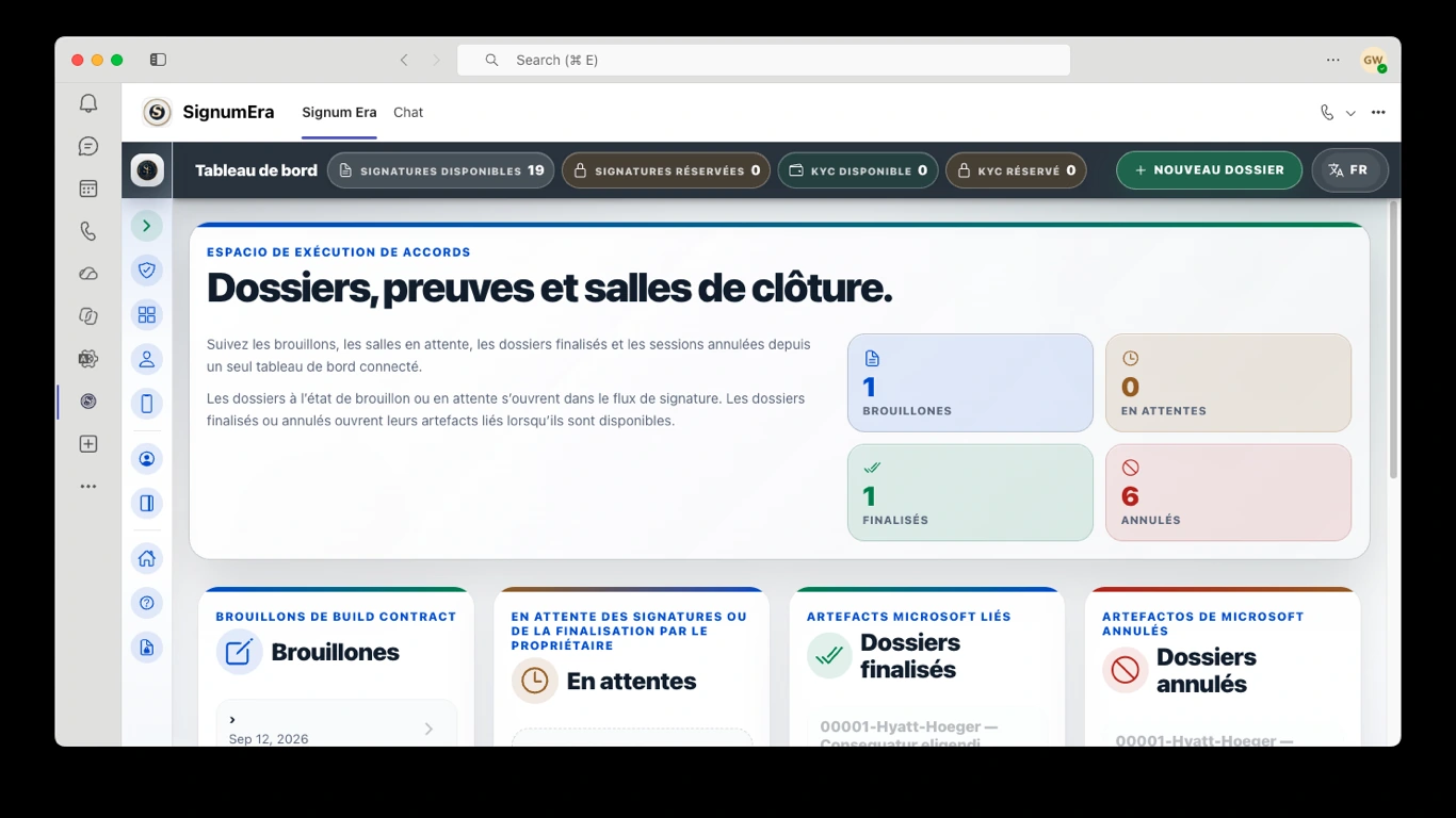 SignumEra Teams — Une signature est une action. Une cérémonie est le contexte contrôlé qui rend cette action défendable.