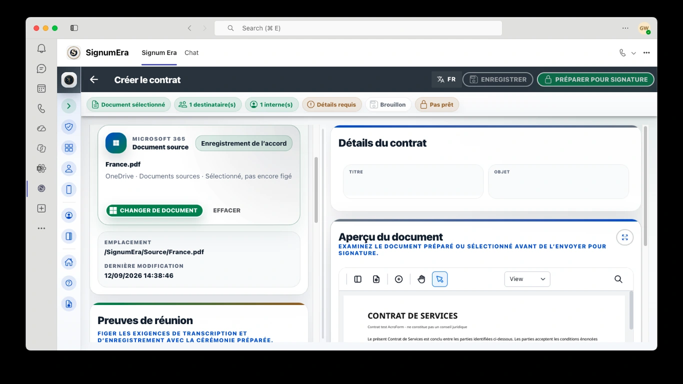 SignumEra Teams — Contrôles essentiels