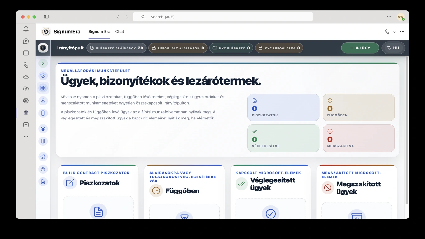 SignumEra Teams — Az aláírás egy művelet. A ceremónia az a kontrollált kontextus, amely védhetővé teszi a műveletet.