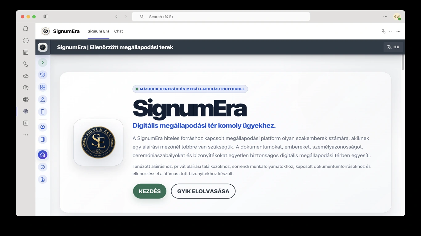SignumEra Teams — Használja a Microsoft Entrát jogosultságra, a Microsoft 365-öt rekordokra — anélkül, hogy bármelyik maga az aláírási ceremónia lenne.