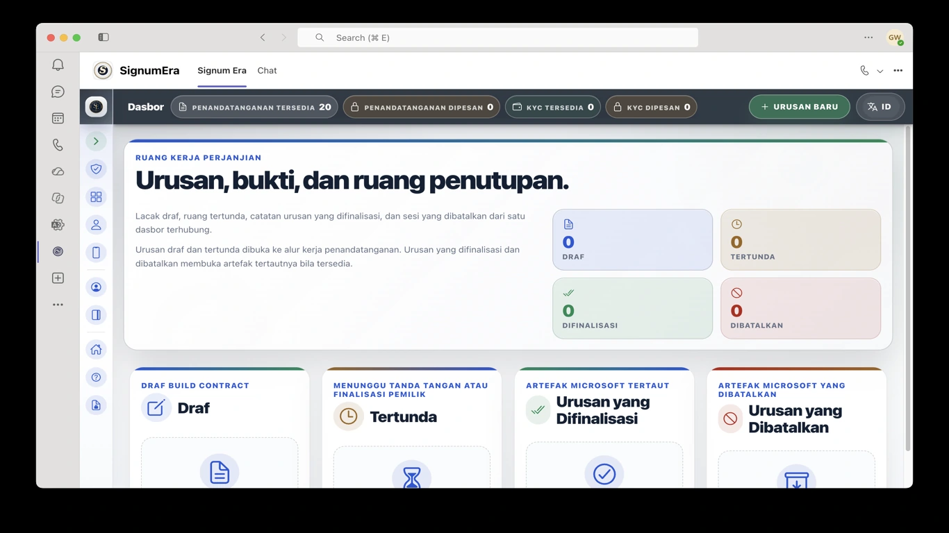 SignumEra Teams — Tanda tangan adalah tindakan. Seremoni adalah konteks terkendali yang membuat tindakan tersebut dapat dipertahankan.