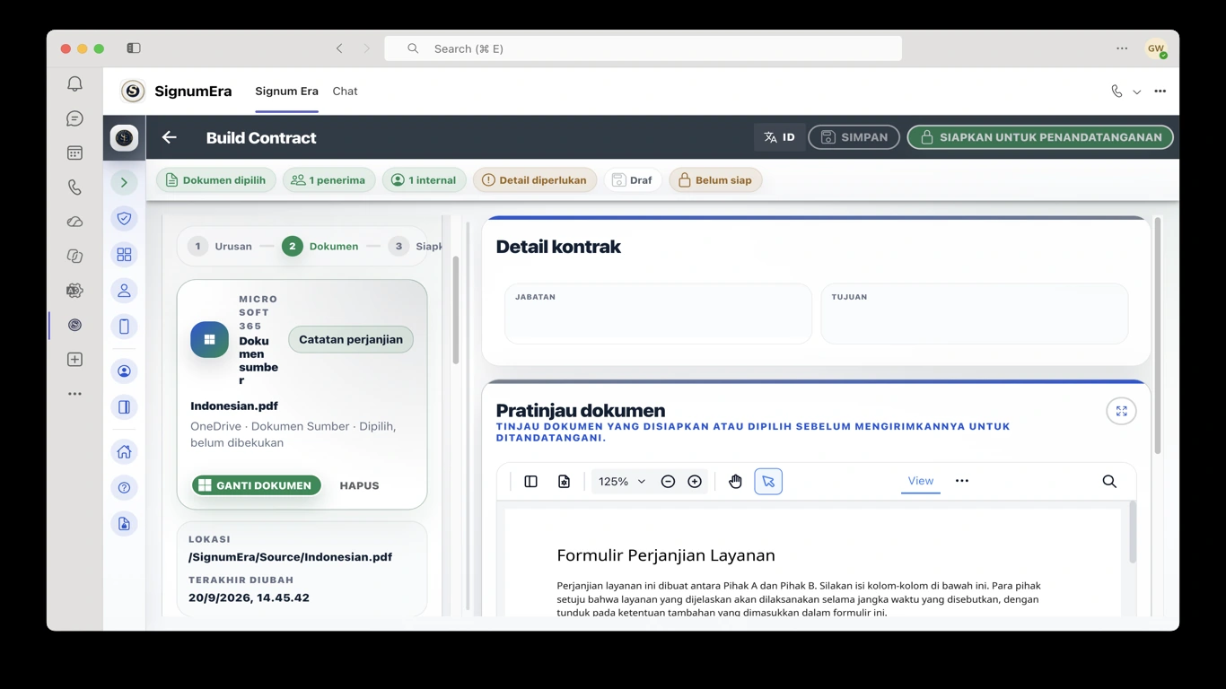 SignumEra Teams — Satu keadaan seremoni otoritatif untuk penandatanganan langsung dan asinkron.
