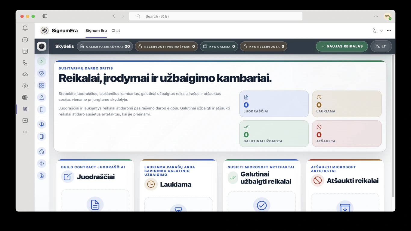 SignumEra Teams — Parašas yra veiksmas. Ceremonija yra kontroliuojamas kontekstas, dėl kurio veiksmą galima pagrįsti.