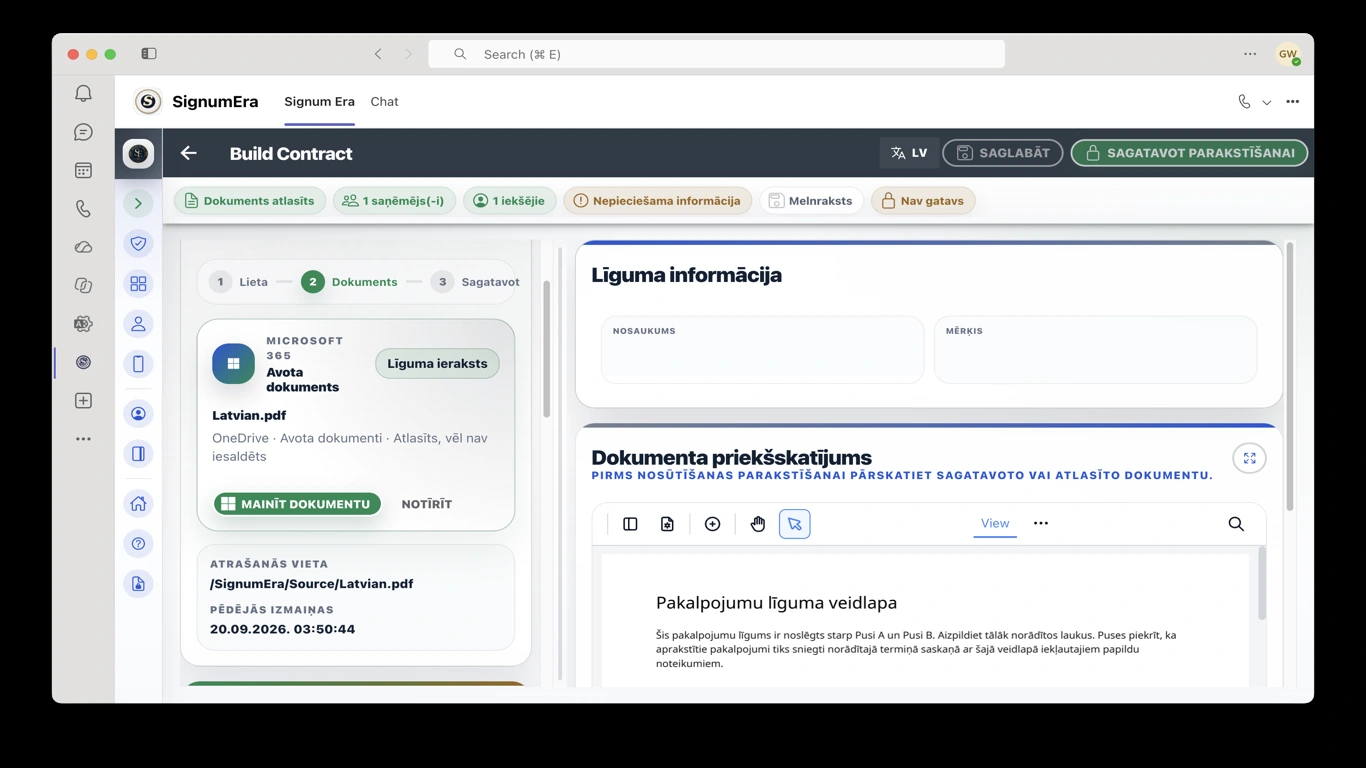 SignumEra Teams — Viens noteicošais ceremonijas stāvoklis tiešsaistes un asinhronai parakstīšanai.