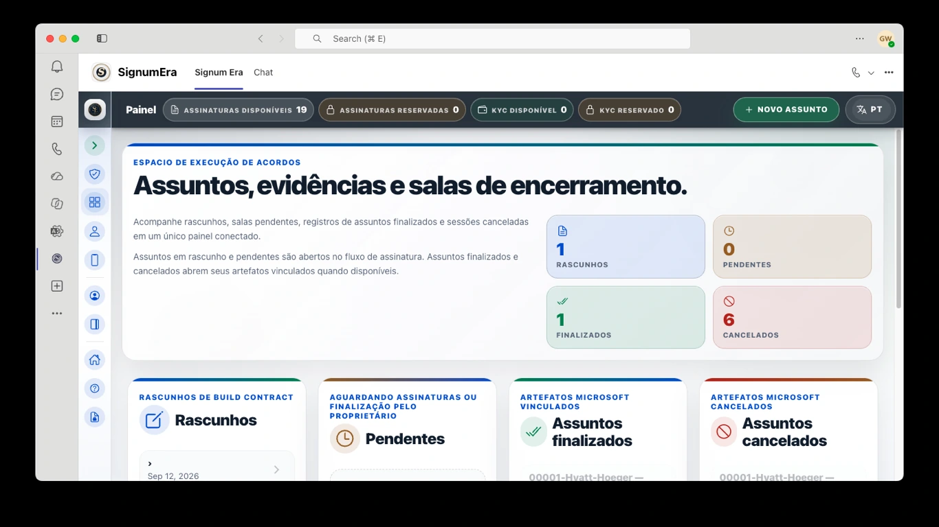 SignumEra Teams — Uma assinatura é uma ação. Uma cerimônia é o contexto controlado que torna essa ação defensável.
