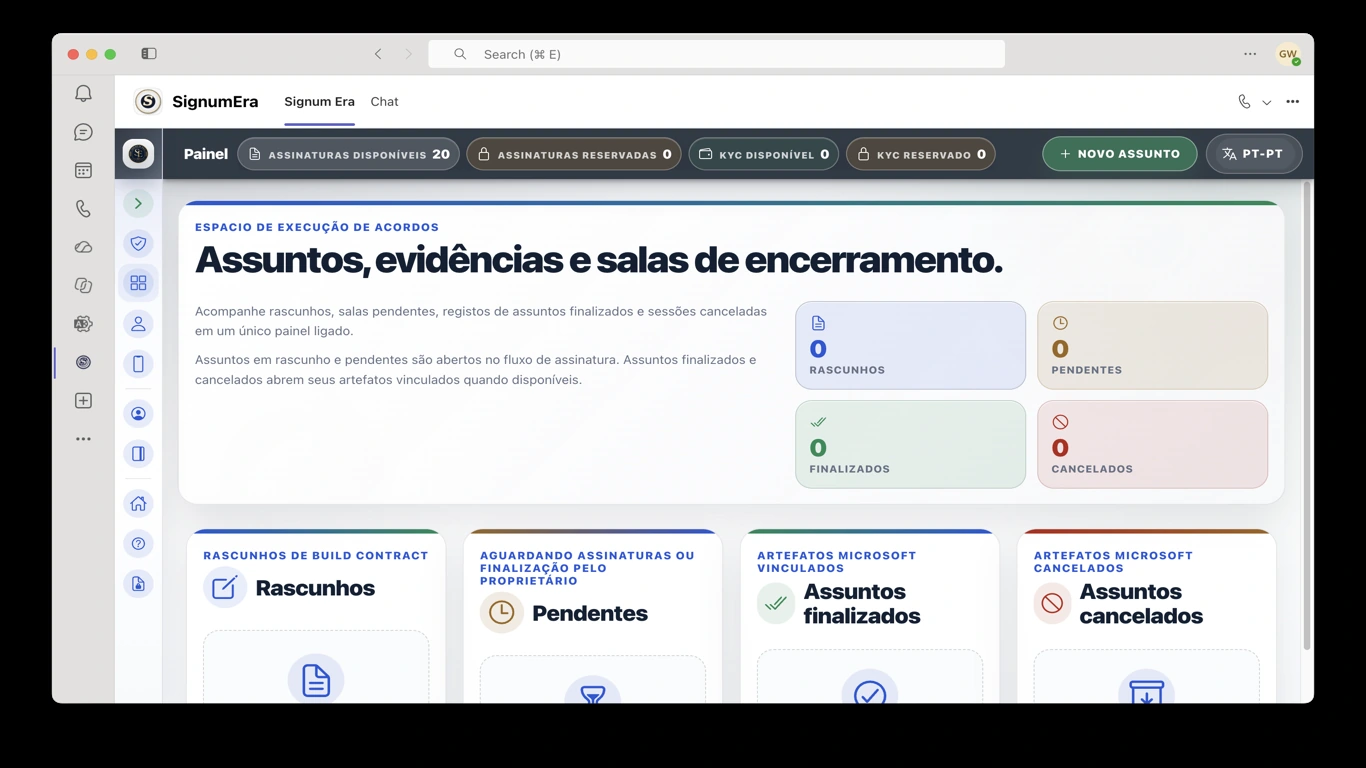 SignumEra Teams — Uma assinatura é uma ação. Uma cerimônia é o contexto controlado que torna essa ação defensável.