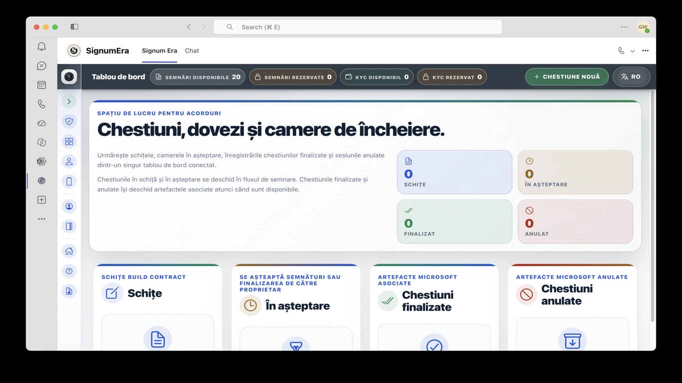 SignumEra Teams — O semnătură este o acțiune. O ceremonie este contextul controlat care face acțiunea defensabilă.