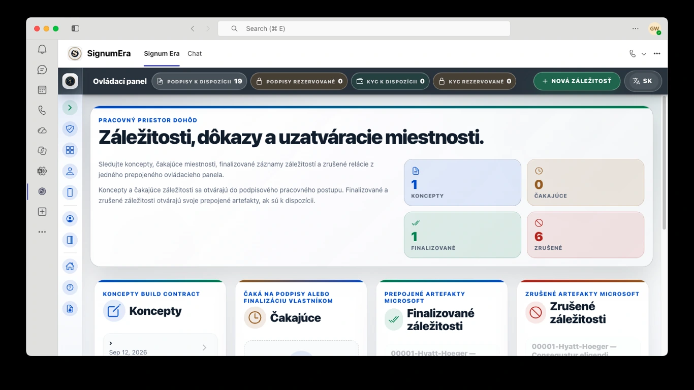 SignumEra Teams — Stretnutie poskytuje kontext. Obrad poskytuje autoritu.