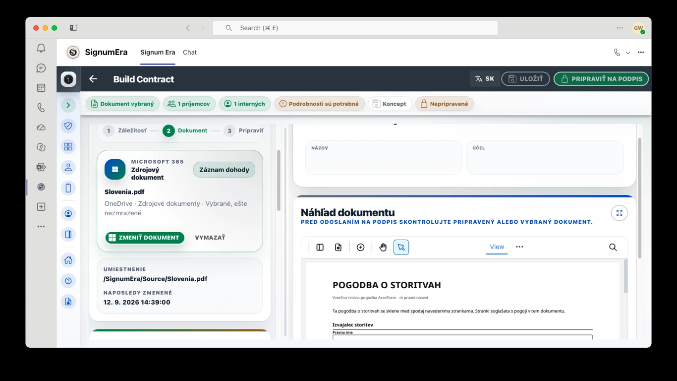 SignumEra Teams — Jeden model obradu pre živé aj asynchrónne podpisovanie.