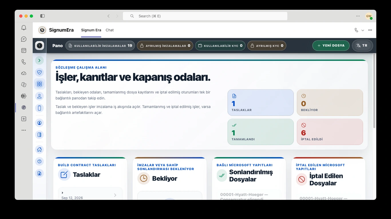 SignumEra Teams — Toplantı bağlam sağlar. Tören yetki sağlar.